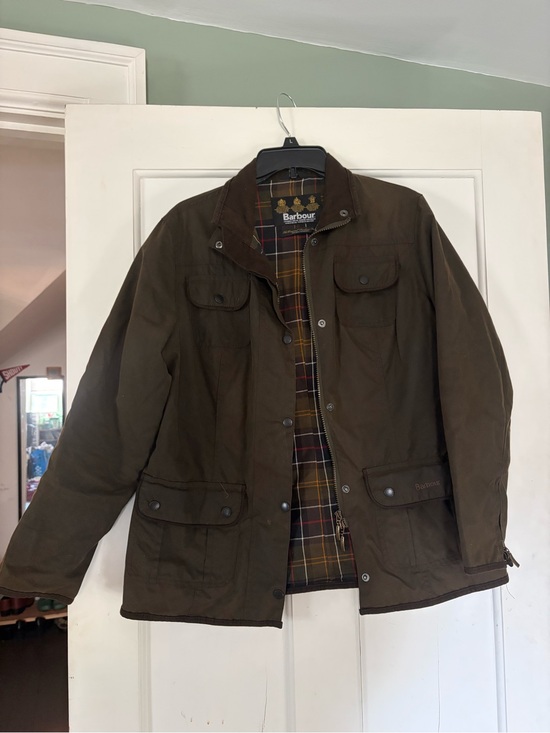 Barbour Jackets & Blazers - Barbour Dark Olive Green Waxed Field Jacket with Tartan Lining - women